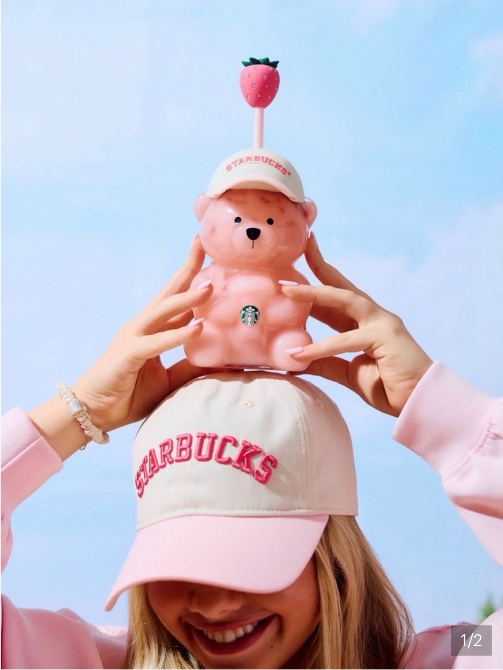 NWT Glass Bearista™ Cold Cup – Pink Edition